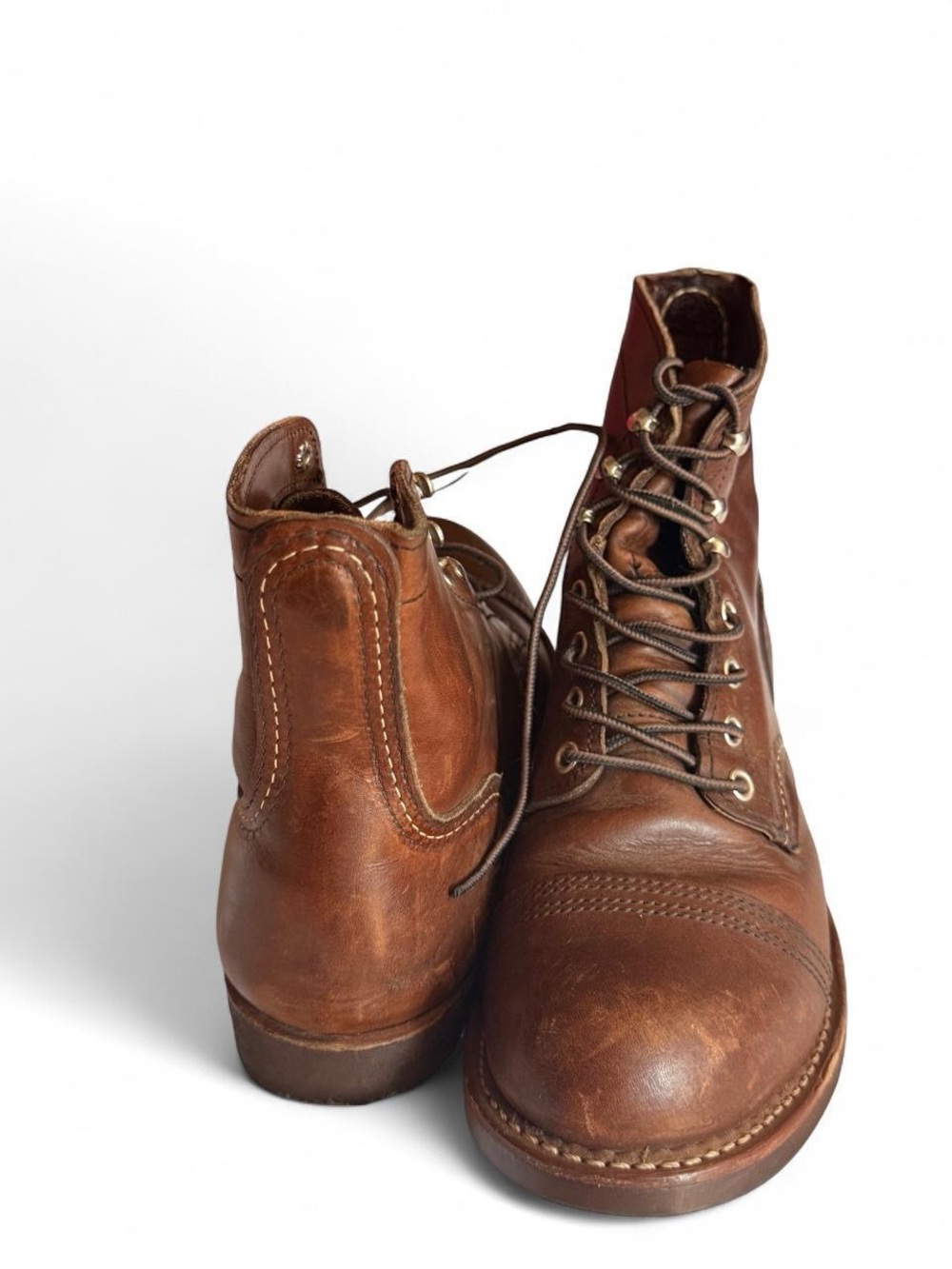 Red Wing Shoes Brown Leather Lace-Up Work Boots